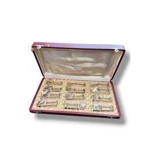 Set Of Twelve Art Deco Animal-themed Knife Blocks