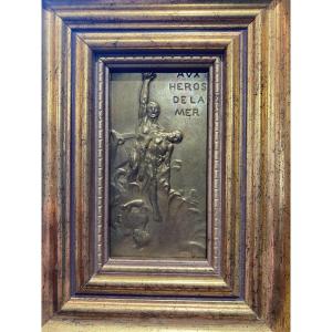 Aux héros de la mer - médaille dans son cadre