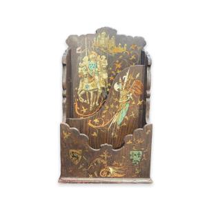 Letter Holder In Painted Wood, 1900 Period