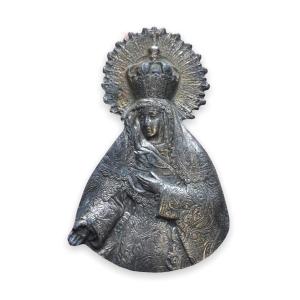 Ex-voto In Silver Plated Virgin In Majesty