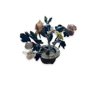 Tree In Hard Stones And Cloisonné