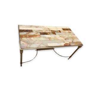 Italian Coffee Table In Stone Marquetry