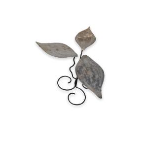 Leaf Design Brushed Metal Table