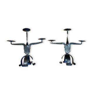 Pair Of Modernist Candlesticks