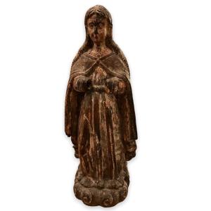Virgin In Polychrome Wood XVIIIth