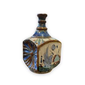 Large Ken Edwards Tonal Bottle In Polychrome Ceramic