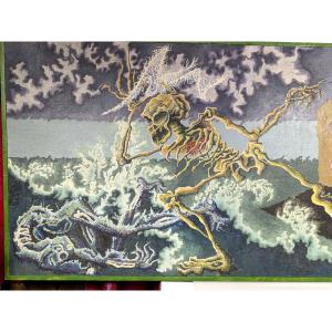 Large Surrealist-style Vanity - 83 X 163cm - Circa 1950-60