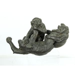 Monkey Fight - Art Deco Bronze 1930.  "812