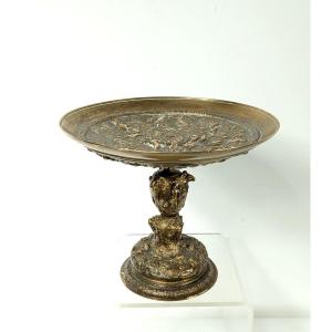 Footed Cup, Renaissance Decor, Bronze Circa 1860