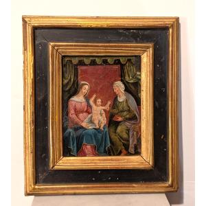 Saint Anne, The Virgin And Jesus - Oil On Copper, Circa 1580 / 1630 - German School.