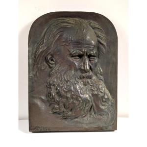 Portrait Of An Old Man - Bronze After Pierre Louis Detrier - Salon Of 1869 #239