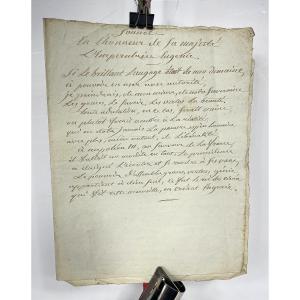 Sonnet To Empress Eugénie And Napoleon II The Upstart - Manuscript