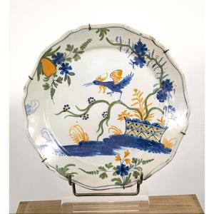 Plate With Chinese Decoration - 18th Century - La Rochelle 