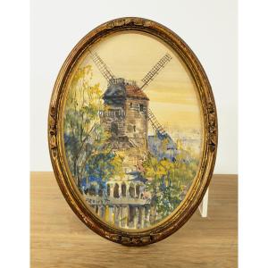 The Moulin De La Galette - Maurice Proust 1867-1944 - Watercolor Circa 1910-20 
