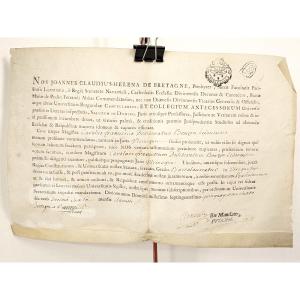 Lawyer's Diploma - 1756 Parchment - University Of Dijon - Charles François Bouzon (1734-1781)
