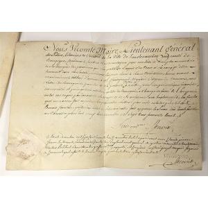 Letter Of Bourgeoisie Granted By The Town Of Lons Le Saunier To The Lord Of Crenans - 1768