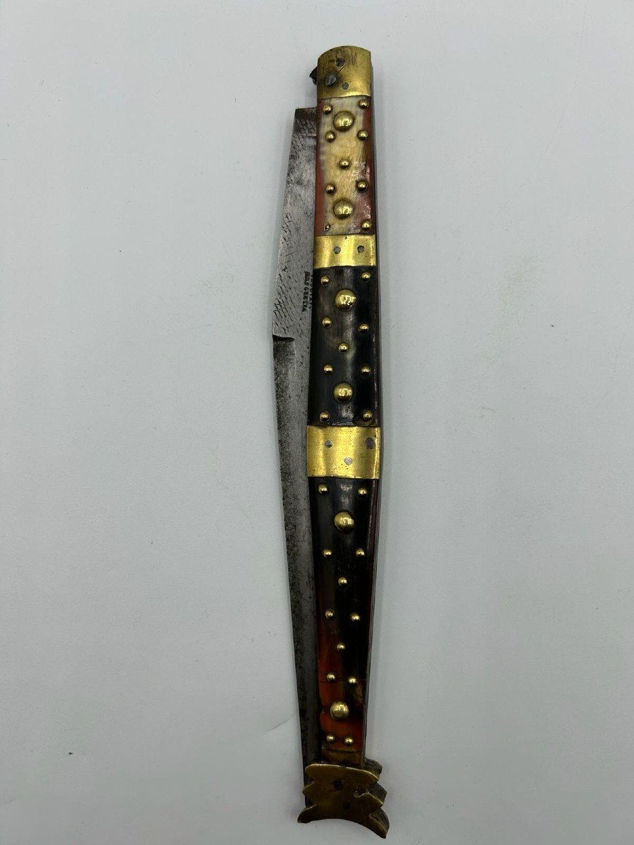 Coltello spagnolo in ferro ottone e corno dipinto