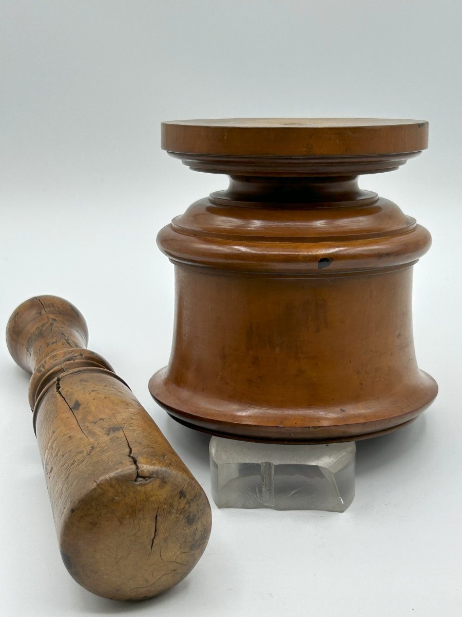 Mortaio in legno di bosso-photo-3
