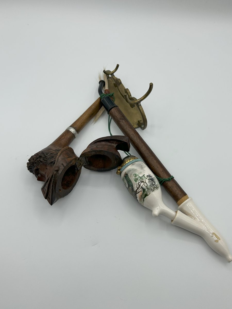 Pipe (due) in legno e ceramica-photo-3