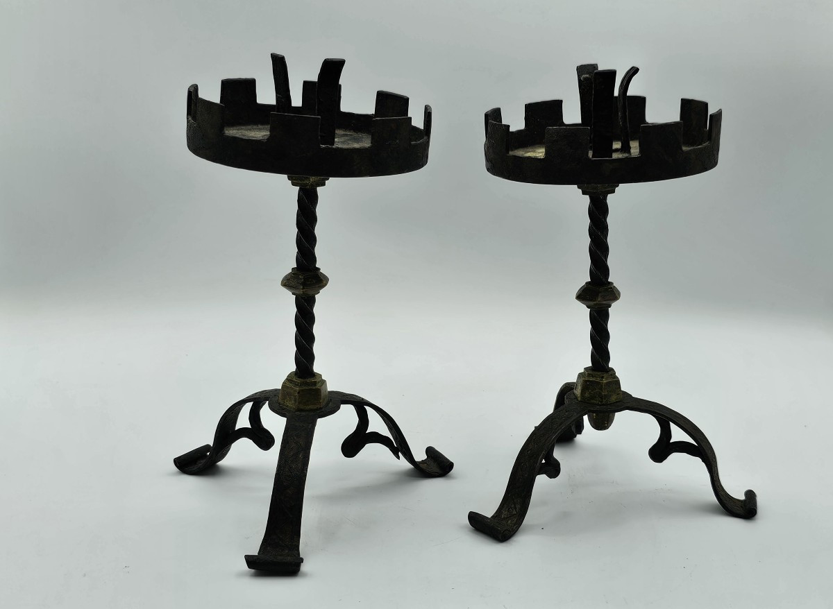 Candelabri da tavolo in ferro forgiato