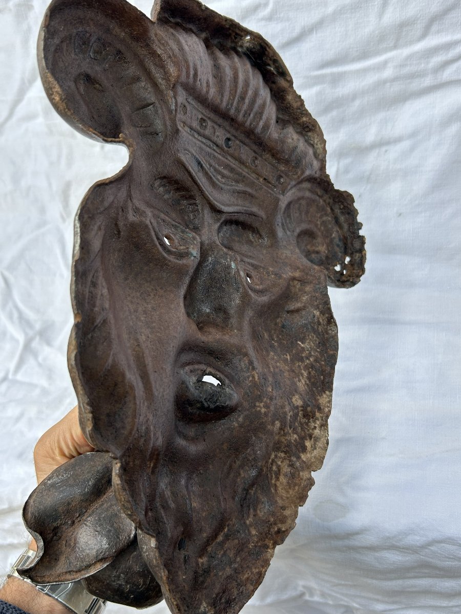 Maschera alla grottesca in ferro forgiato-photo-4