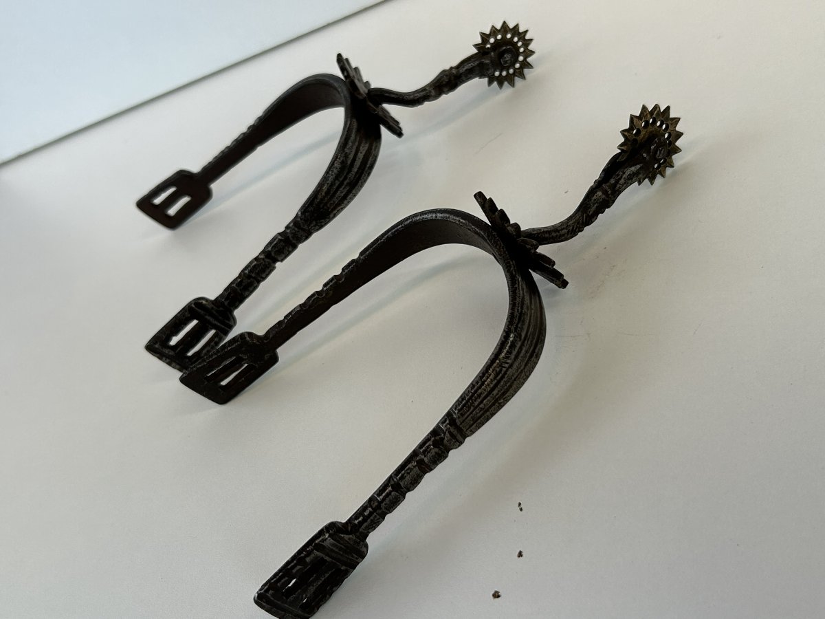 coppia di speroni in ferro forgiato-photo-4