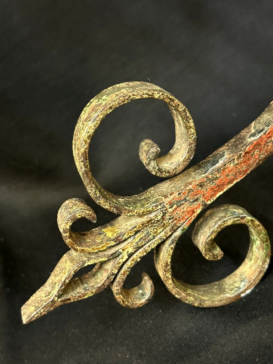 Coppia di porta ceri in ferro forgiato-photo-3