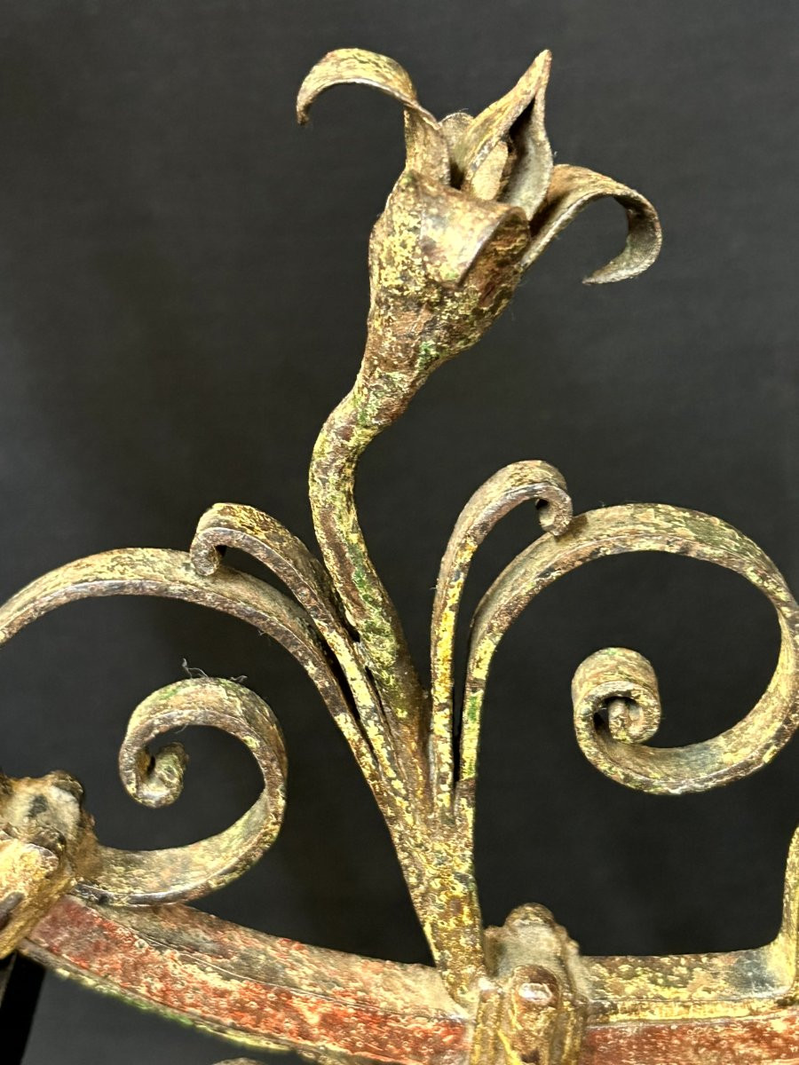 Coppia di porta ceri in ferro forgiato-photo-5