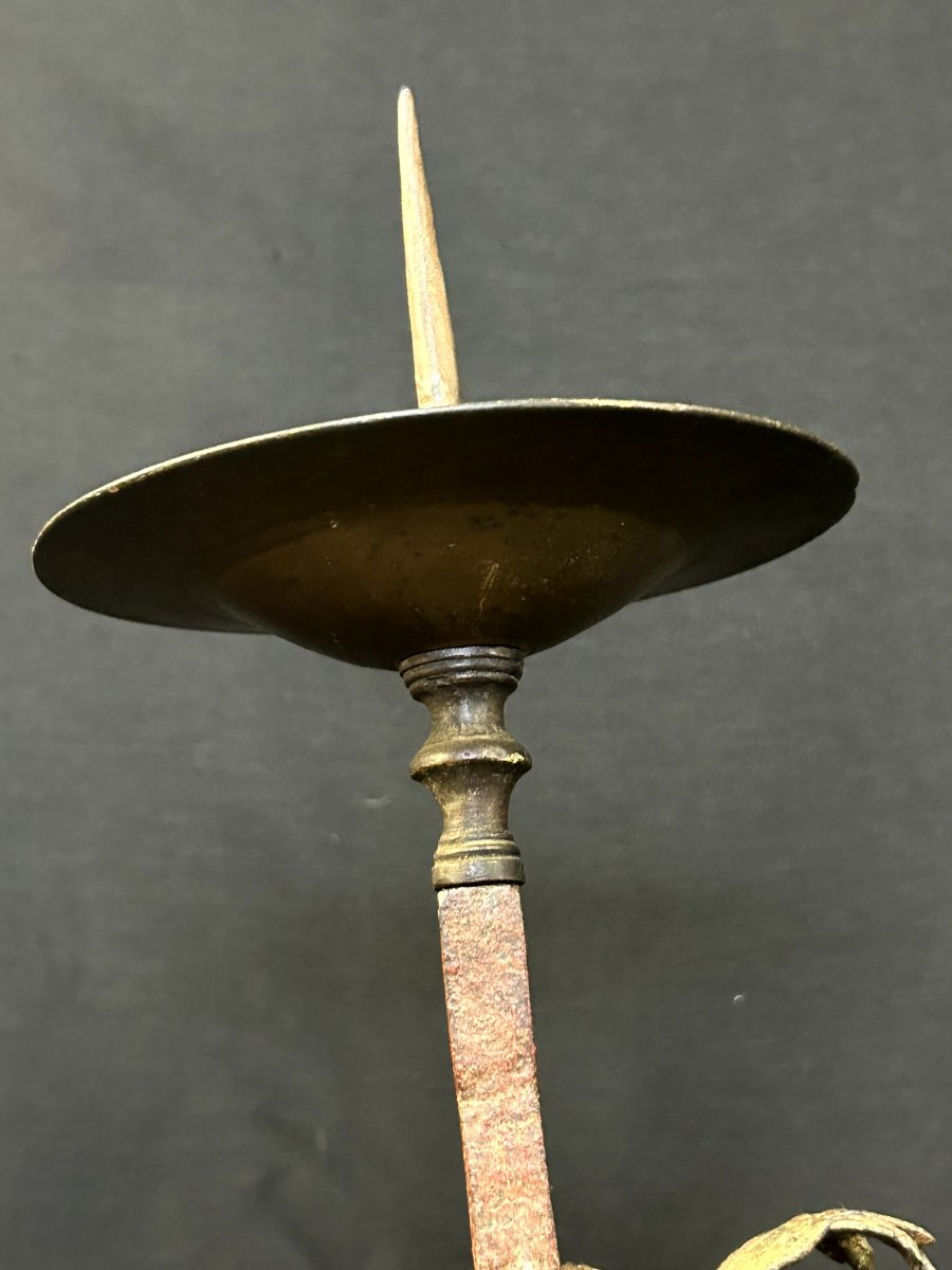 Coppia di porta ceri in ferro forgiato-photo-8