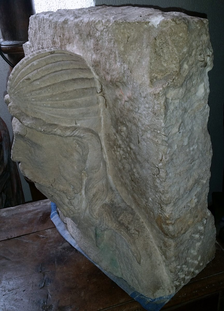 RARO BUSTO ROMANICO IN PIETRA " CRISTO". ARTE FRANCESE DEL XII° SECOLO-photo-1
