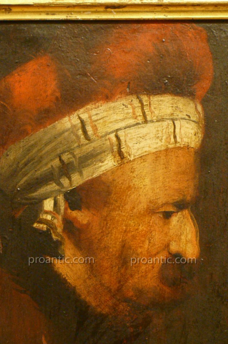 Peinture Sur Bois 'portrait d'Un Homme Oriental Avec Chapeau' W. DIETRICH-photo-4