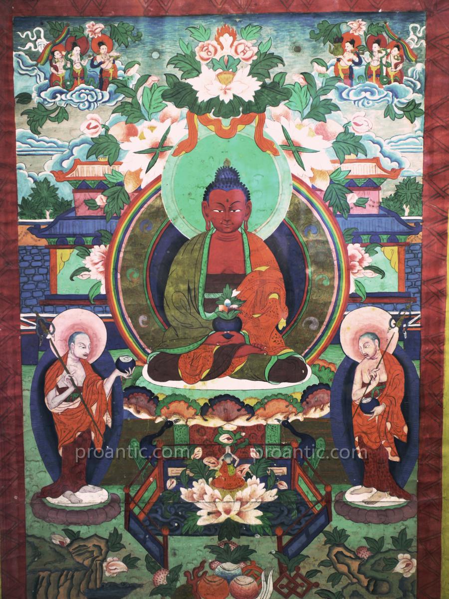 Thangka du Tibet de l'Est Peint Sur Toile