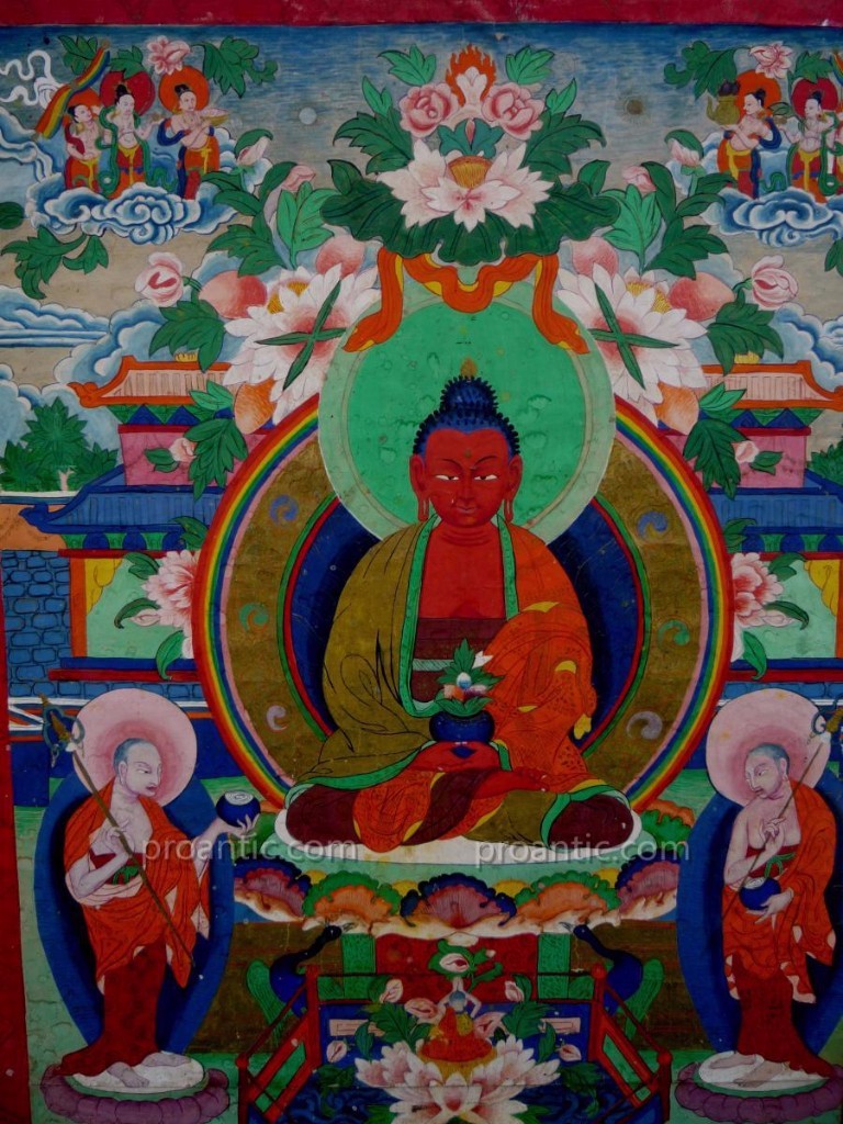 Thangka du Tibet de l'Est Peint Sur Toile-photo-2