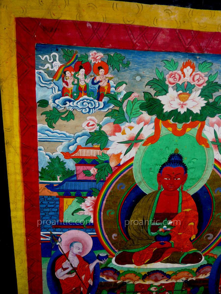 Thangka du Tibet de l'Est Peint Sur Toile-photo-4