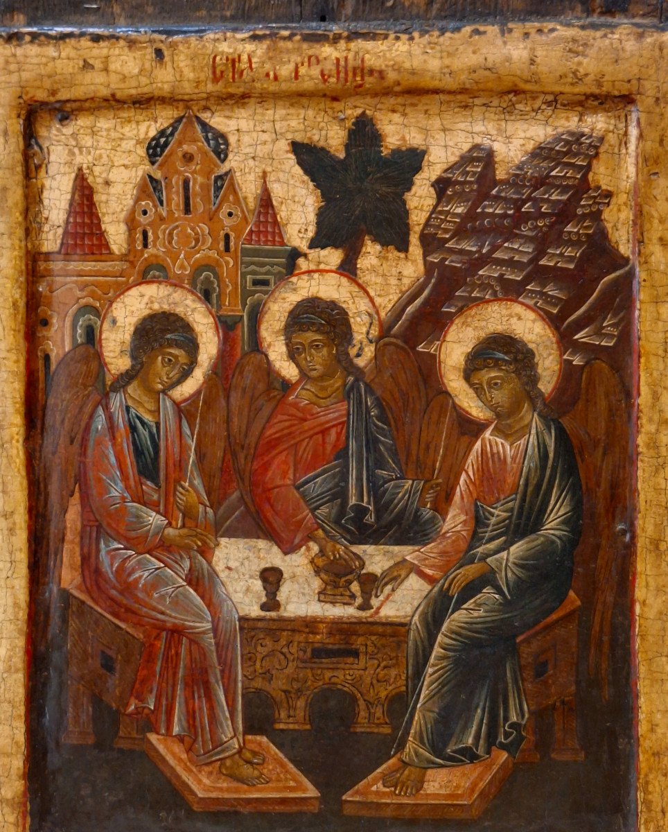Rara icona russa  'La trinità angelica'-photo-1
