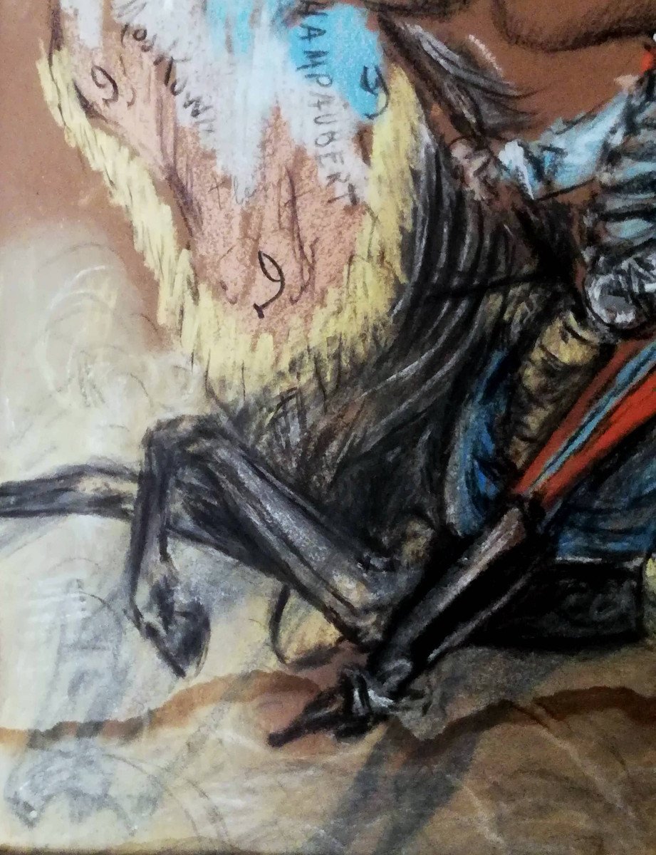 Beau Tableau Pastel Caricature d'Un Militaire  : M.chal MARMONT-photo-4