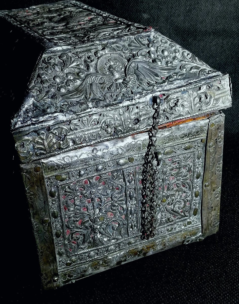 Tres Rare Ancien  Coffret En Argent De La Tradition Grecque Ortodoxe-photo-1