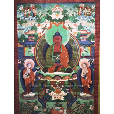 Thangka du Tibet de l'Est Peint Sur Toile