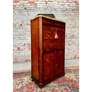 Lady's Secretary In Speckled Mahogany Louis XVI Style XIX Eme Century