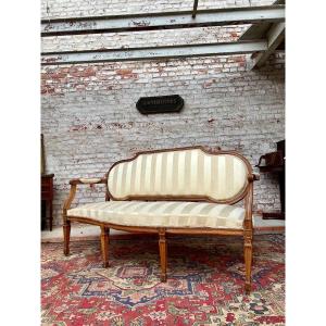 Sofa In Natural Wood Louis XVI XVIII Eme Century