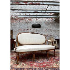 Large Sofa In Natural Wood Louis XVI XVIII Eme Century