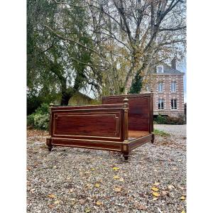 Bed In Flamed Mahogany Louis XVI Style XIX Eme Century Attributed To Gervais-maximilien