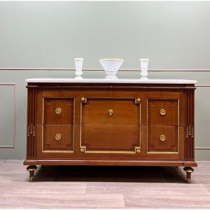 Large Louis XVI Style Mahogany Commode