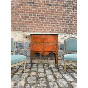 Pierre Roussel, Sauté Commode In Marquetry Louis XV Period XVIII Eme Century