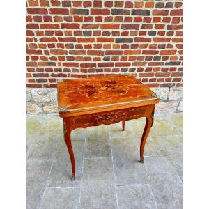 Napoleon III Style Marquetry Games Table 