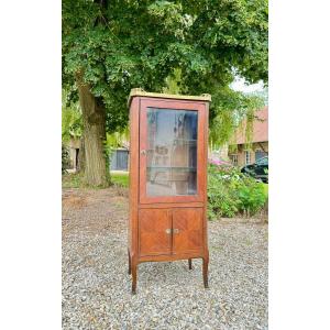 Small 19th Century Transition Style Marquetry Showcase
