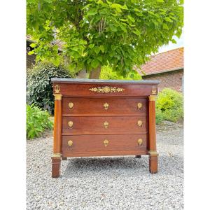 Empire Period Mahogany Chest Of Drawers Stamped Courte
