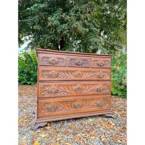 Natural Wood Chest Of Drawers From The 18th Century, Foreign Work