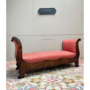 Bench, Mahogany Daybed, Restoration Period, 19th Century