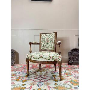 Armchair In Natural Wood From Louis XVI XVIII Eme Century